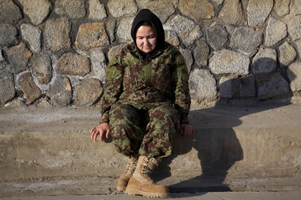 A photo from the "Force for Change: Women of the Afghan Army" series. Photo Courtesy of: Lalage Snow.