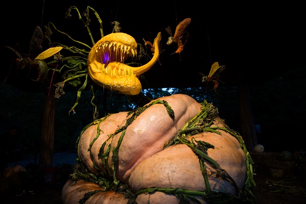A look at the centerpiece inside the Haunted Pumpkin Garden. Photo Credit: Victor Chu. Photo Courtesy of: The New York Botanical Garden.