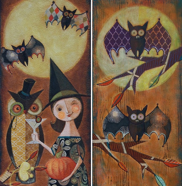 (Left) Night Owls and (right) Fraidy Bats by Melissa Belanger. Photo Courtesy of: Melissa Belanger.