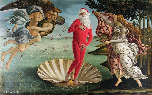 A rendition of Sandro Botticelli's painting "The Birth of Venus" by artist Ed Wheeler. Photo Credit: Ed Wheeler.