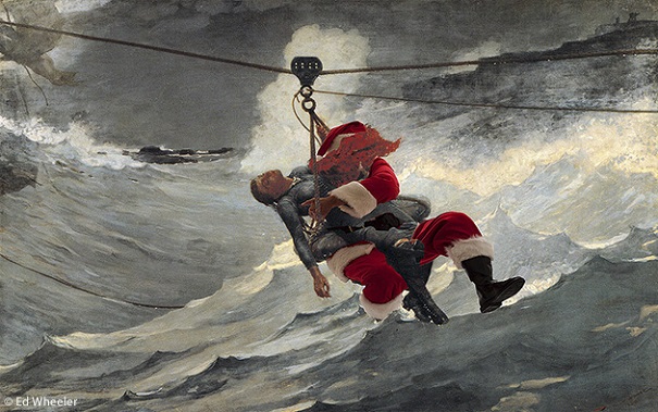 A rendition of Winslow Homer's painting "The Life Line" by artist Ed Wheeler. Photo Credit: Ed Wheeler.