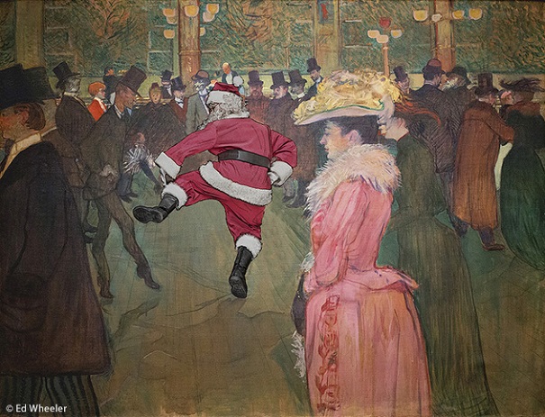 A rendition of Henri de Toulouse-Lautrec's painting "At the Moulin Rouge" by artist Ed Wheeler. Photo Credit: Ed Wheeler.