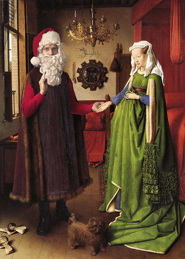 A rendition of Jan van Eyck's "Arnolfini Portrait" by artist Ed Wheeler. Photo Credit: Ed Wheeler.