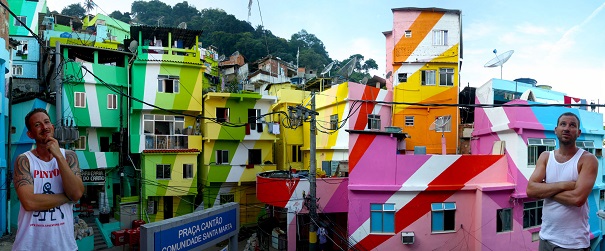 Praça Cantão after it was painted. Photo Credit: Haas & Hahn. 