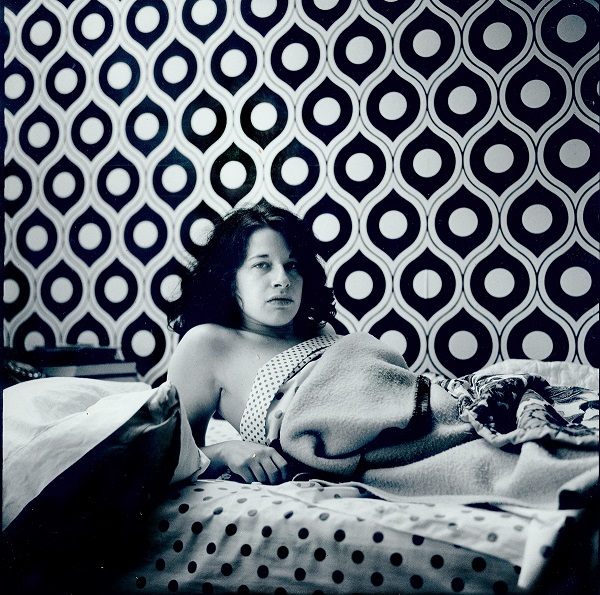 Peter Hujar, Fran Lebowitz [at home in Morristown], 1974, Vintage gelatin silver print, 13.75 x 13.563 in. Gift of the Peter Hujar Archives. Photo courtesy of Leslie-Lohman Museum of Gay and Lesbian Art.