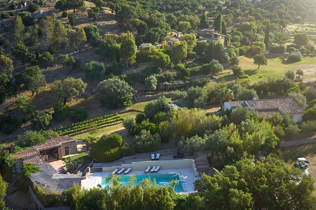 Aerial view of Johnny Depp's estate, specifically the pool compound. Photo Credit: Cote d'Azur Sotheby's International Realty.