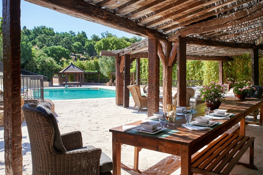 The pool area at Johnny Depp's estate. Photo Credit: Cote d'Azur Sotheby's International Realty.