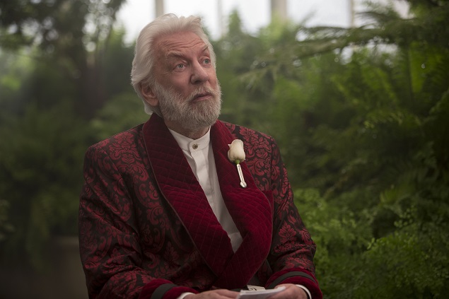 •Donald Sutherland stars as President Snow in “The Hunger Games: Mockingjay – Part 2.” Photo Credit: Murray Close.