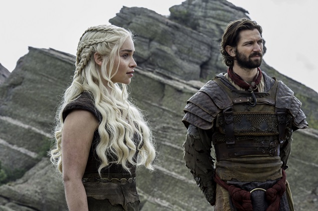 Emilia Clarke as Dany and Michiel Huisman as Daario Naharis in Season 6 of Game of Thrones. Photo Credit: Macall B. Polay/courtesy of HBO.