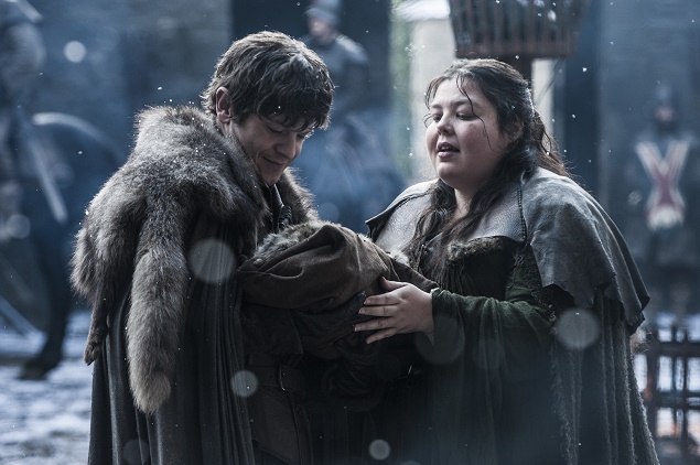 Pictured: Iwan Rheon as Ramsay Bolton and his stepmother, portrayed by Elizabeth Webster. Photo Credit: Helen Sloan/courtesy of HBO.